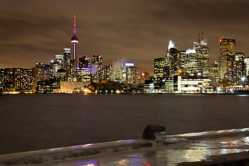 Image showing Toronto Polson Pier Winter Night