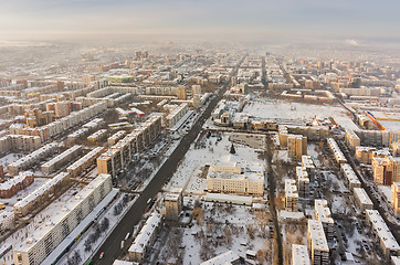 Image showing Bird eye view on Republic street. Tyumen. Russia