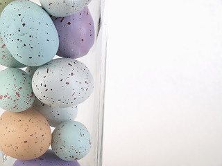 Image showing Pastel Eggs in Glass