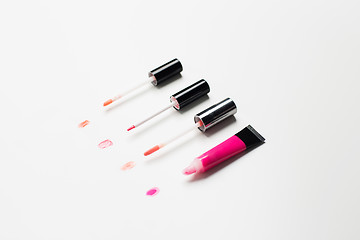 Image showing close up of lip gloss tubes