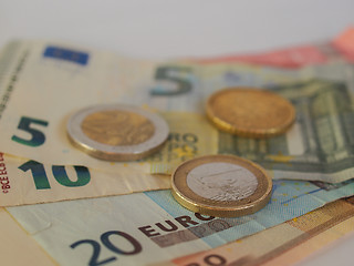 Image showing Euro coins and notes