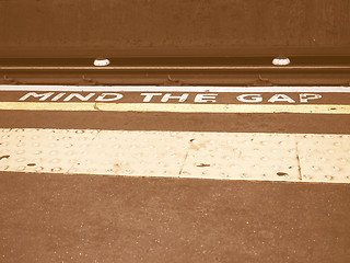 Image showing  Mind the gap in London vintage