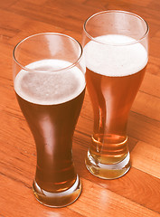 Image showing  Two glasses of German beer vintage