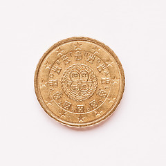 Image showing  Portuguese 10 cent coin vintage