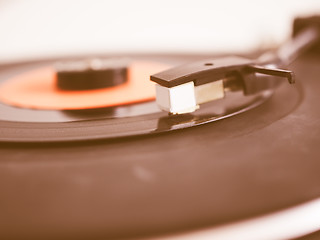 Image showing  Vinyl record on turntable vintage