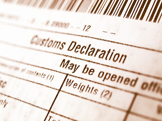 Image showing  Customs declaration vintage