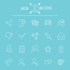 Image showing Media icon set.