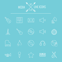 Image showing Media icon set.