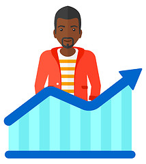 Image showing Man with growing chart.