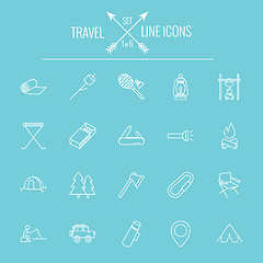 Image showing Travel and holiday icon set.