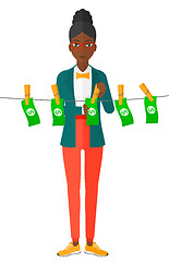 Image showing Business woman loundering money.