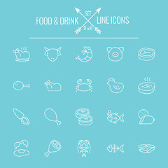 Image showing Food and drink icon set.