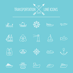 Image showing Transportation icon set.