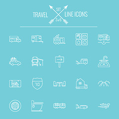 Image showing Travel and holiday icon set.