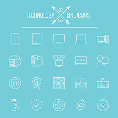 Image showing Technology icon set.