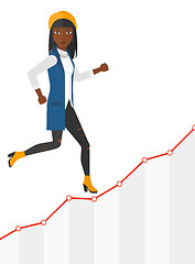 Image showing Business woman walking upstairs.