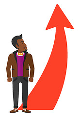 Image showing Man with arrow going up.