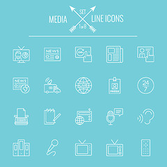 Image showing Media icon set.