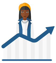 Image showing Woman with growing chart.