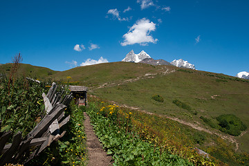 Image showing Hiking in mountain