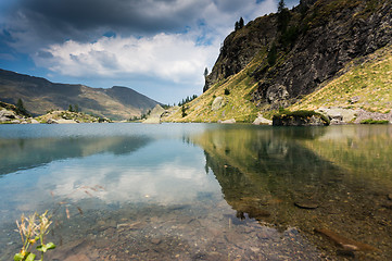 Image showing Romantic mountain lake in Alps