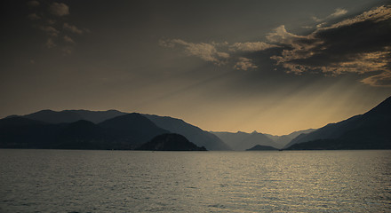 Image showing Varenna on lago Como sunset