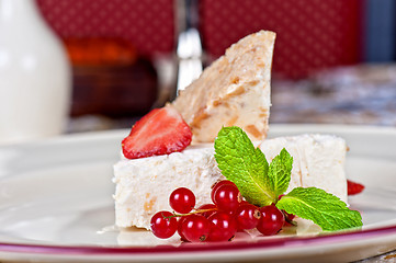 Image showing cream berries dessert