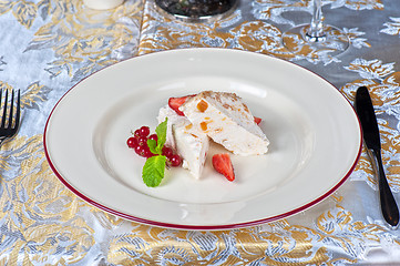 Image showing cream berries dessert