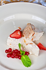 Image showing cream berries dessert