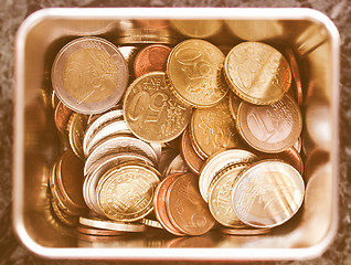 Image showing  Euro coins vintage