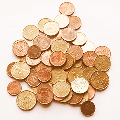 Image showing  Euro coins vintage