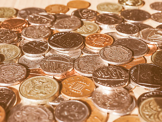 Image showing  Pound coins vintage