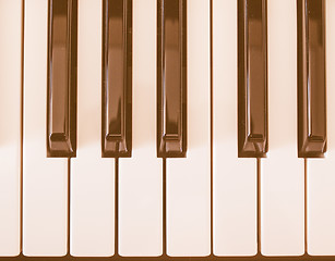 Image showing  Music keyboard keys vintage