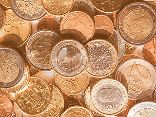 Image showing  Euro coins vintage