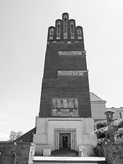Image showing Black and white Wedding Tower in Darmstadt