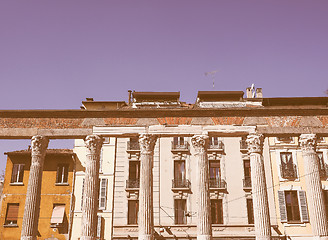 Image showing Retro looking Colonne di San Lorenzo Milan