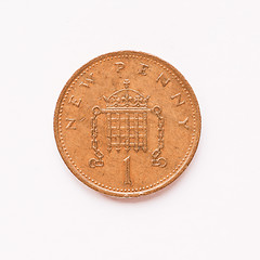 Image showing  UK 1 penny coin vintage