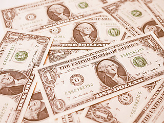 Image showing  Dollar notes 1 Dollar vintage