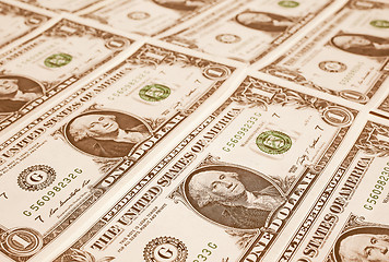 Image showing  Dollar notes 1 Dollar vintage