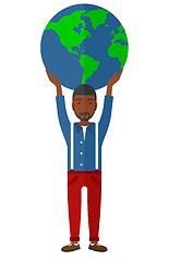 Image showing Man holding globe.