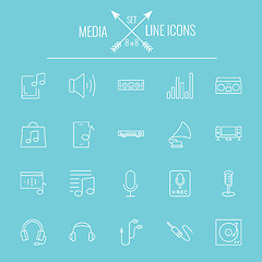 Image showing Media icon set.