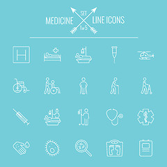 Image showing Medicine icon set.