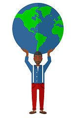 Image showing Man holding globe.