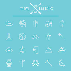 Image showing Travel and holiday icon set.