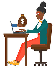 Image showing Business woman working in office.