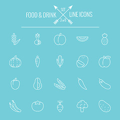 Image showing Food and drink icon set.