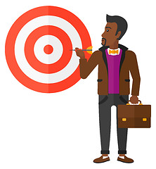 Image showing Businessman with target board.