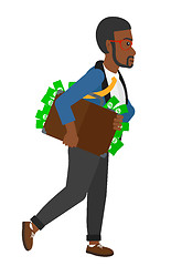 Image showing Man with suitcase full of money.