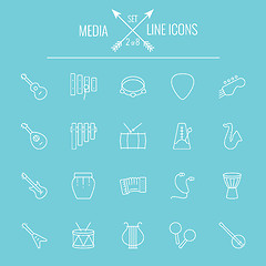 Image showing Media icon set.