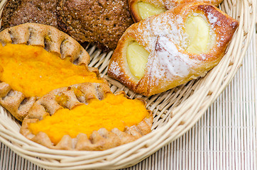 Image showing Buns in a wicker basket 